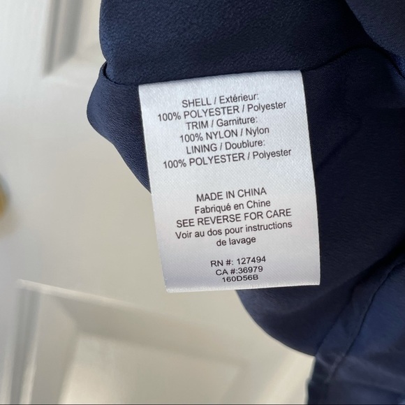 NWT Heartloom Navy Slip Dress with Sheer Polka Dot Overlay Dress Size Medium - Picture 7 of 11